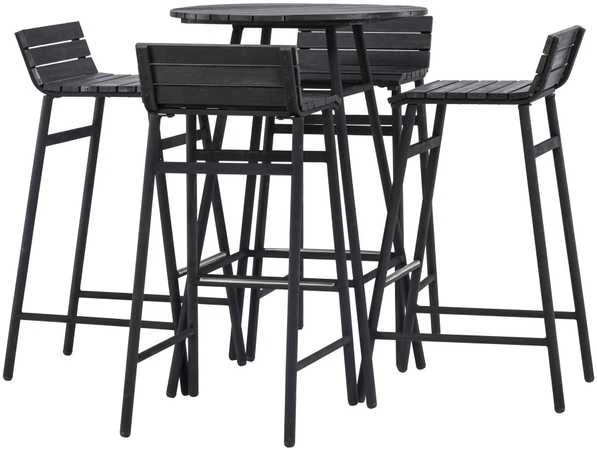 Lauko baldų komplektas Venture Design Barai, Meksika, Kėdė: 43x44x91 cm, Stalas: 65x95 cm, Juoda