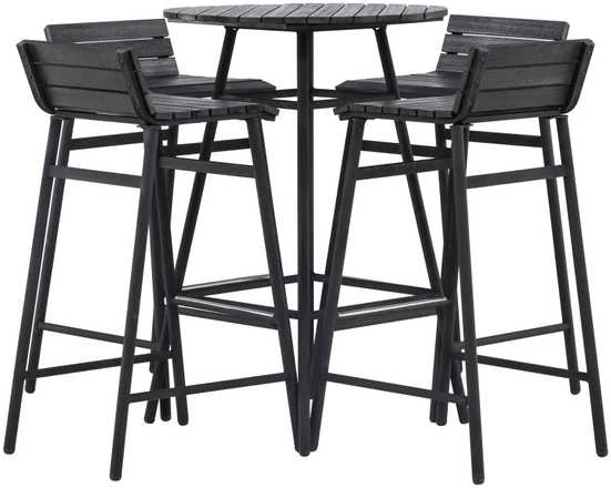 Lauko baldų komplektas Venture Design Barai, Meksika, Kėdė: 43x44x91 cm, Stalas: 65x95 cm, Juoda