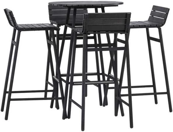 Lauko baldų komplektas Venture Design Barai, Meksika, Kėdė: 43x44x91 cm, Stalas: 65x95 cm, Juoda
