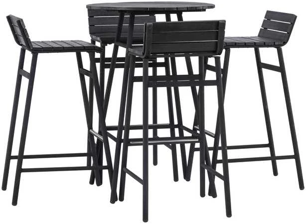 Lauko baldų komplektas Venture Design Barai, Meksika, Kėdė: 43x44x91 cm, Stalas: 65x95 cm, Juoda