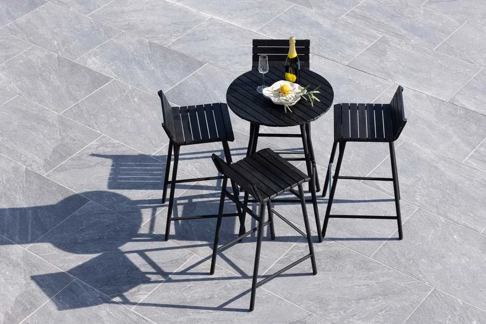 Lauko baldų komplektas Venture Design Barai, Meksika, Kėdė: 43x44x91 cm, Stalas: 65x95 cm, Juoda