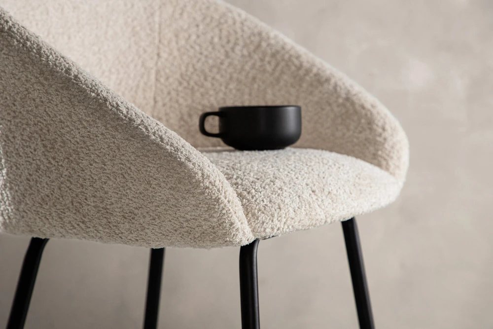Venture Design Baro kėdė, aksomo Teddy 2 vnt., 54x59x96 cm, Balta