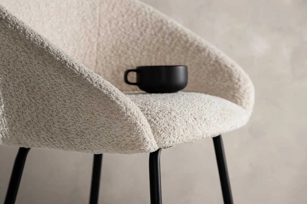 Venture Design Baro kėdė, aksomo Teddy 2 vnt., 54x59x96 cm, Balta