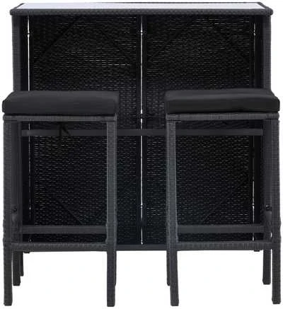 Lauko baldų komplektas Venture Design Baro komplektas, Kėdė: 40x40x70 cm, Stalas: 100x60x105 cm, Juodas