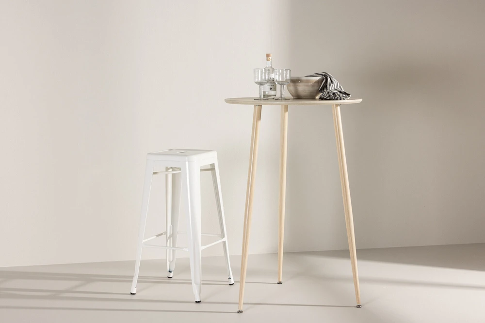 Venture Design Baro stalas, Plaza, ⌀70 cm, balta kalkė