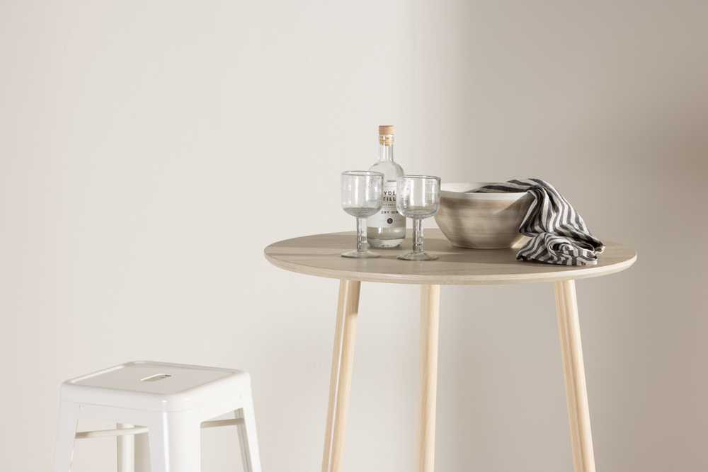 Venture Design Baro stalas, Plaza, ⌀70 cm, balta kalkė