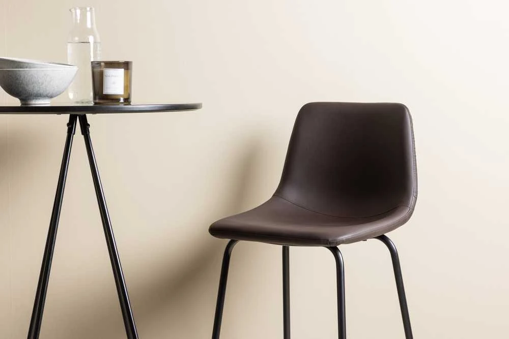 Venture Design Baro stalo ir baro kėdžių komplektas 60 cm juoda ruda MDF metalas