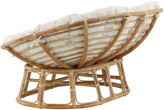Venture Design Dviejų vietų rataninis dvivietis fotelis 150x54x34 cm smėlio spalvos medvilnė