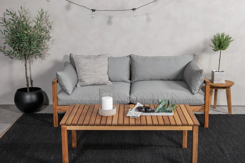 Venture Design Dvigubas Sofa Benčas, Marion, 92x56x185 cm, Pilka