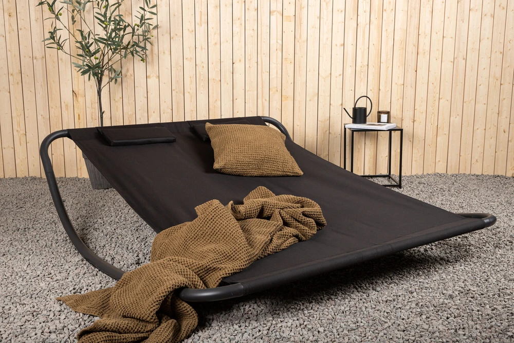 Venture Design Dvigulė kėdė lova, Gordo, 200x180 cm, Juoda