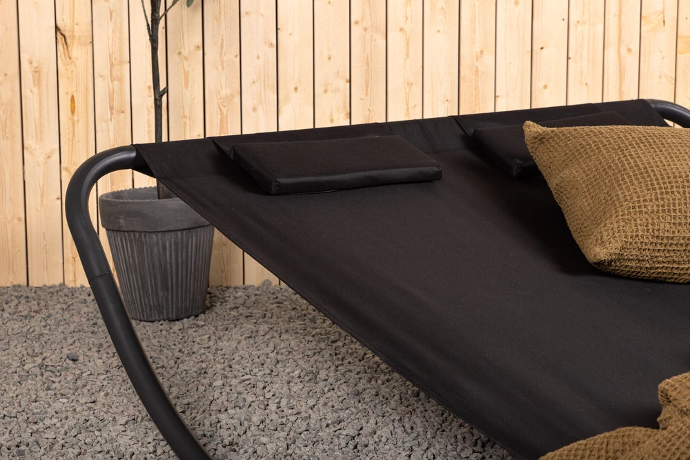 Venture Design Dvigulė kėdė lova, Gordo, 200x180 cm, Juoda