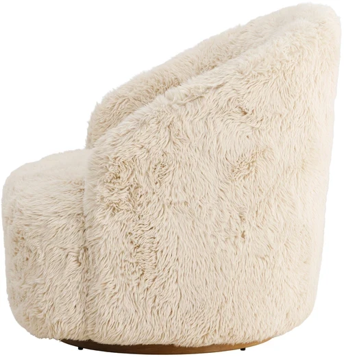 Venture Design Fotelis 54x49 cm Smėlio spalvos dirbtinis kailis
