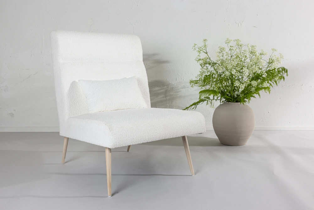 Venture Design Fotelis, Bloom viengulė sofa, 89x95x70 cm, Balta