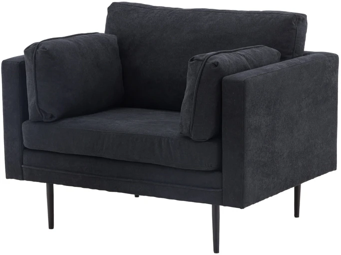 Venture Design Fotelis, Boom viengulė sofa, 86x84x110 cm, Juoda
