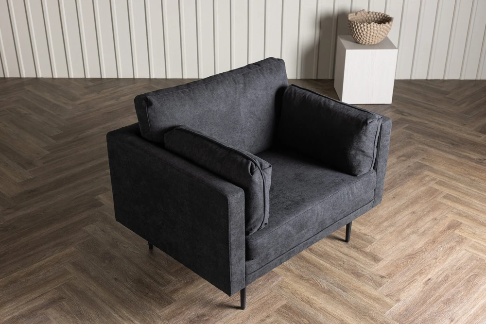 Venture Design Fotelis, Boom viengulė sofa, 86x84x110 cm, Juoda