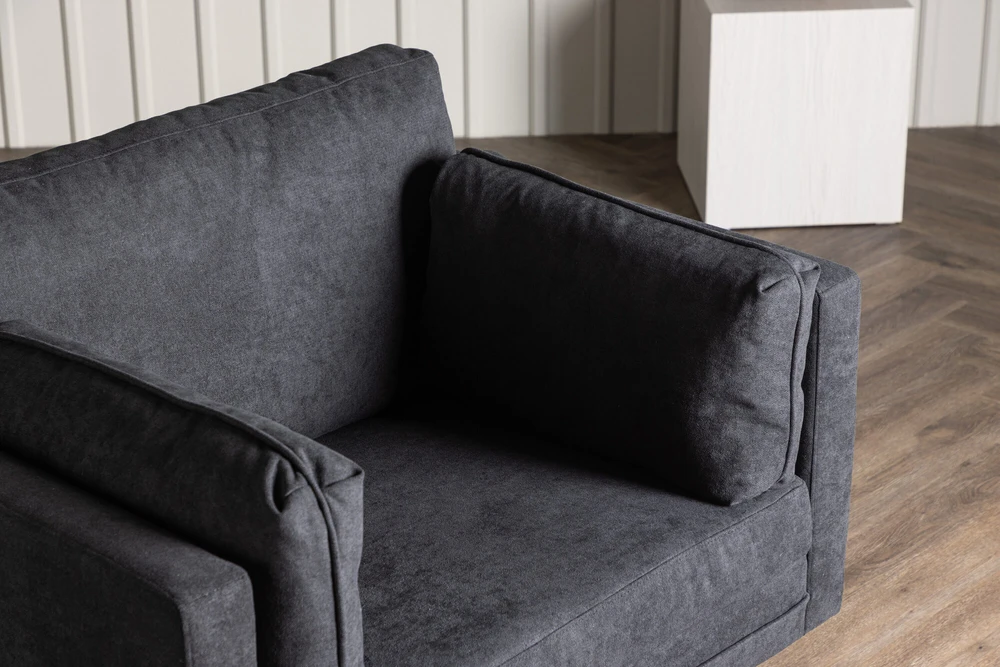 Venture Design Fotelis, Boom viengulė sofa, 86x84x110 cm, Juoda