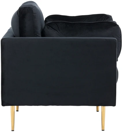 Venture Design Fotelis, Boom vieno sėdynės kėdė iš aksomo, 86x84x110 cm, Juoda