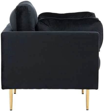 Venture Design Fotelis, Boom vieno sėdynės kėdė iš aksomo, 86x84x110 cm, Juoda