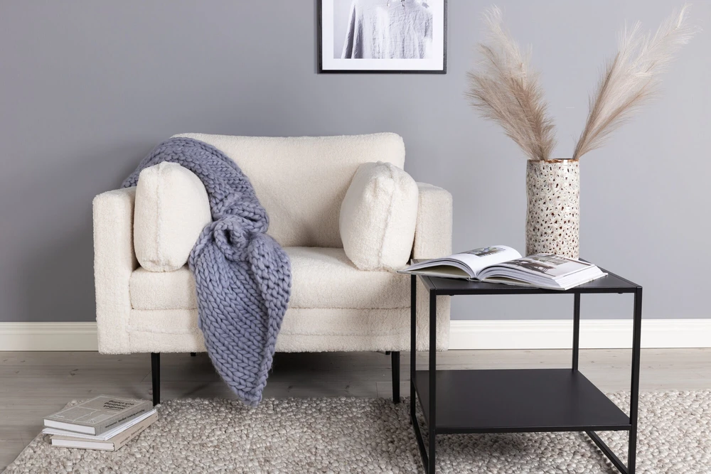Venture Design Fotelis, Boom vienvietis kėdė - Teddy, 86x84x110 cm, Balta