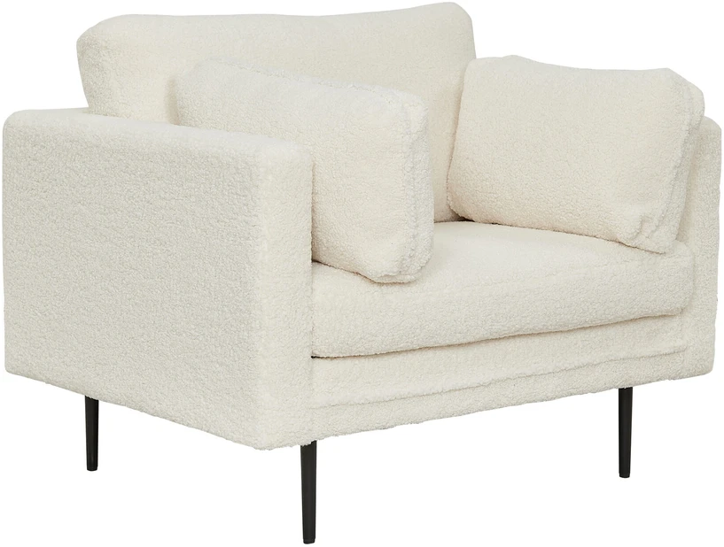 Venture Design Fotelis, Boom vienvietis kėdė - Teddy, 86x84x110 cm, Balta