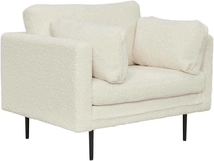 Venture Design Fotelis, Boom vienvietis kėdė - Teddy, 86x84x110 cm, Balta