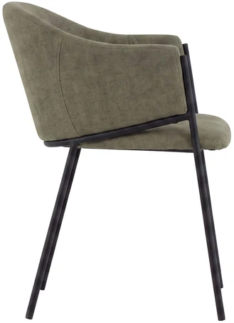 Venture Design Fotelis Evelina, 2 vnt., poliesteris (lino faktūros), tamsiai žalia, juoda