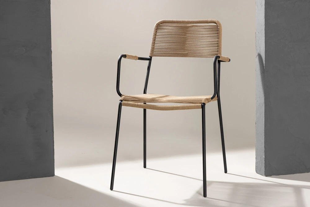 Venture Design Fotelis Lindos 44x40 cm Ruda poliesterio virvė
