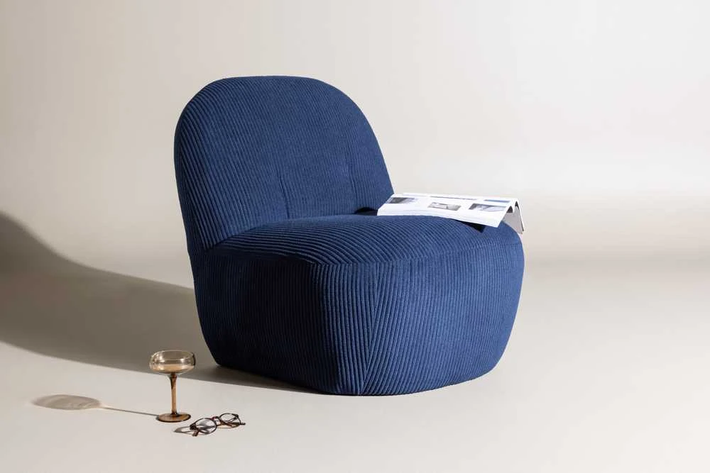 Venture Design Fotelis, Mahla, 82x70x77 cm, Tamsiai mėlyna