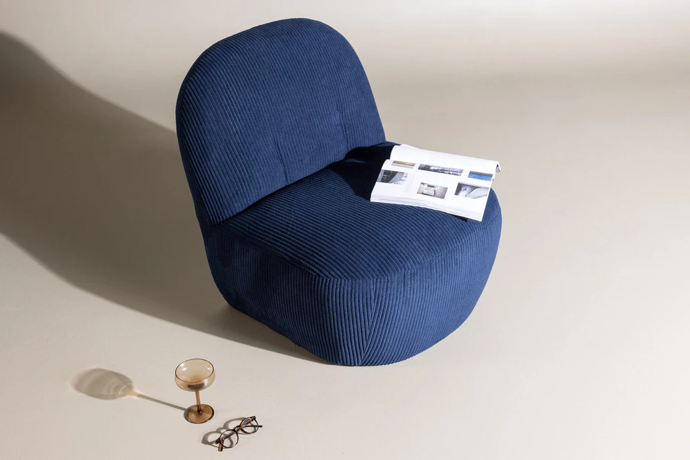 Venture Design Fotelis, Mahla, 82x70x77 cm, Tamsiai mėlyna