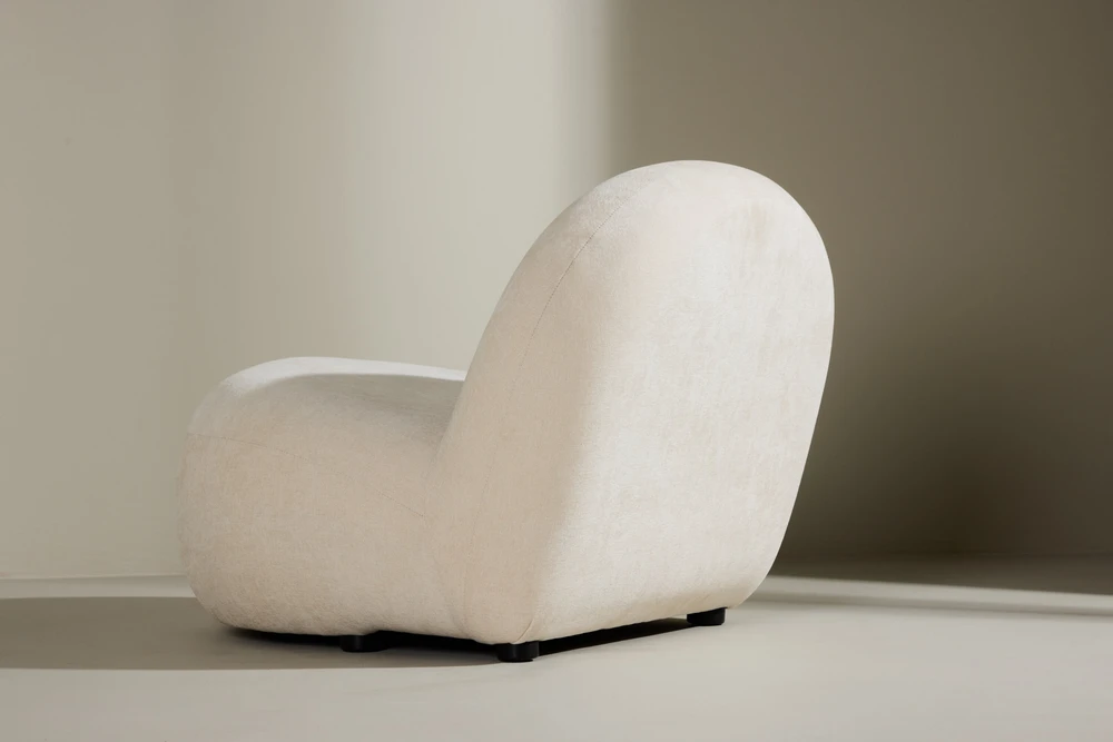 Venture Design Fotelis Omaha 87x61x65 cm baltos spalvos audinys