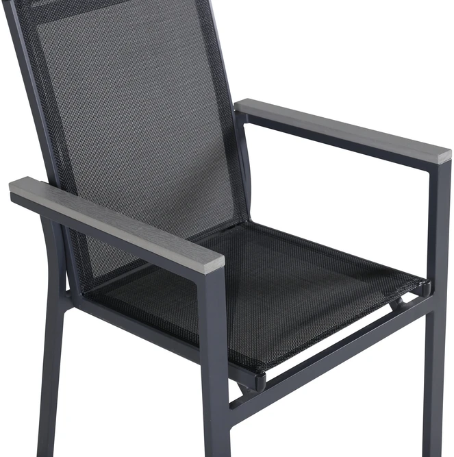 Venture Design Fotelis, Parma 2 vnt., 59x57x90 cm, Juoda/Pilka