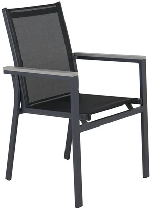 Venture Design Fotelis, Parma 2 vnt., 59x57x90 cm, Juoda/Pilka