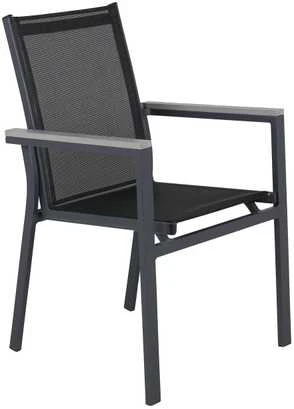Venture Design Fotelis, Parma 2 vnt., 59x57x90 cm, Juoda/Pilka
