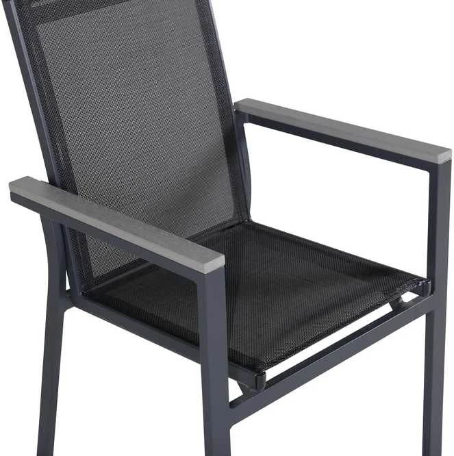 Venture Design Fotelis, Parma 2 vnt., 59x57x90 cm, Juoda/Pilka
