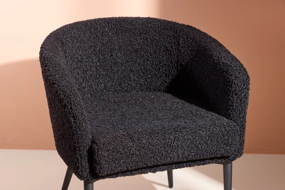 Venture Design Fotelis, Pusiau pūkinamas, 64x66x70.5 cm, Juodas
