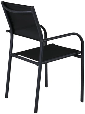 Venture Design Fotelis Santorini, juodas, aliuminis, sukraunamas vienas ant kito