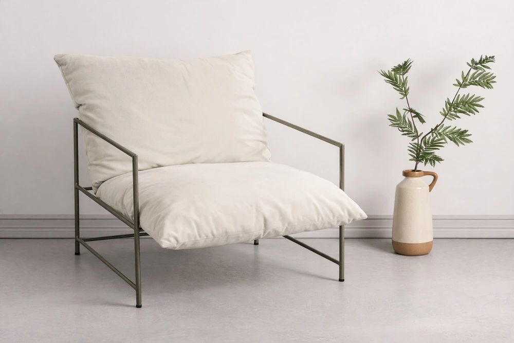 Venture Design Fotelis Sedalia 67x73 cm smėlio spalvos, metalinis rėmas