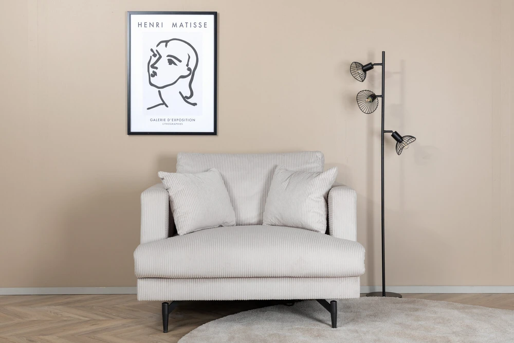 Venture Design Fotelis, Sofia vieno sėdynės sofa, 92x82x104 cm, Bėžinės spalva