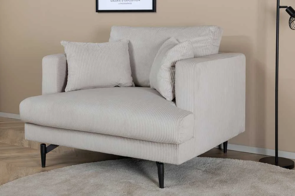 Venture Design Fotelis, Sofia vieno sėdynės sofa, 92x82x104 cm, kreminė spalva