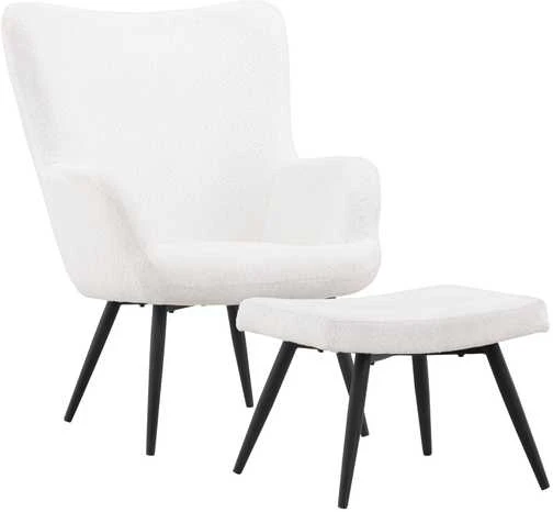 Venture Design Fotelis su Pogrupiu, Como Serija, 78x95x72 cm, Balta