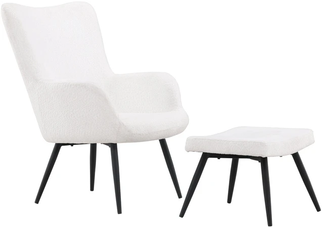 Venture Design Fotelis su Pogrupiu, Como Serija, 78x95x72 cm, Balta