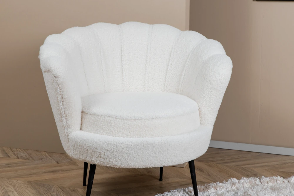 Venture Design Fotelis, viengulė sofa Calais, 77x76x83 cm, Balta