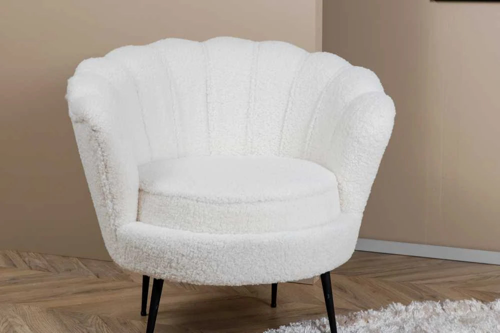 Venture Design Fotelis, viengulė sofa Calais, 77x76x83 cm, Balta