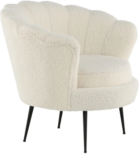 Venture Design Fotelis, viengulė sofa Calais, 77x76x83 cm, Balta