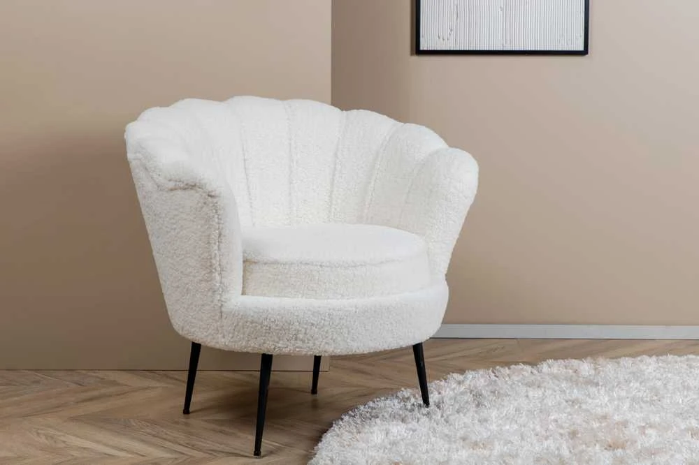 Venture Design Fotelis, viengulė sofa Calais, 77x76x83 cm, Balta