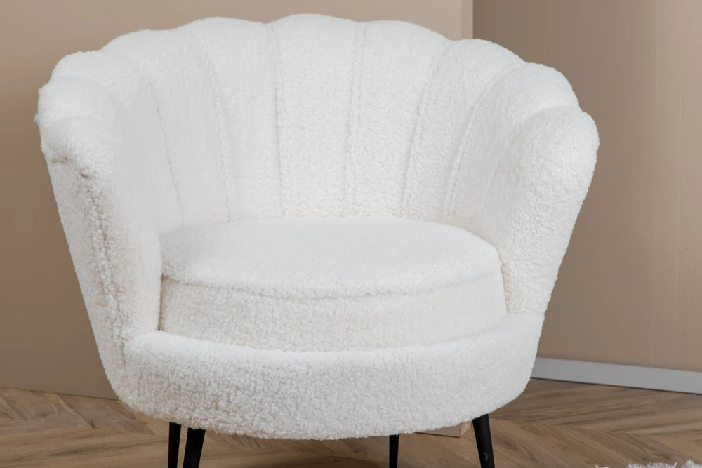 Venture Design Fotelis, viengulė sofa Calais, 77x76x83 cm, Balta