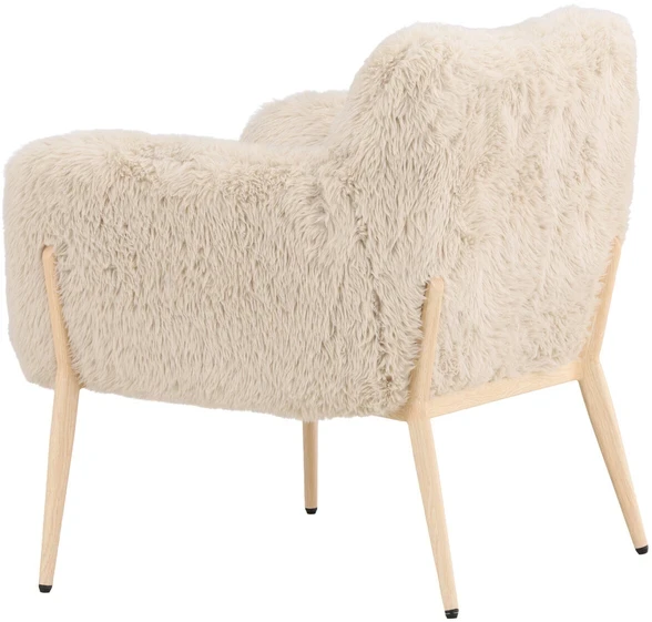 Venture Design Fotelis Zenzi 50x50x45 cm Smėlio spalvos dirbtinis kailis