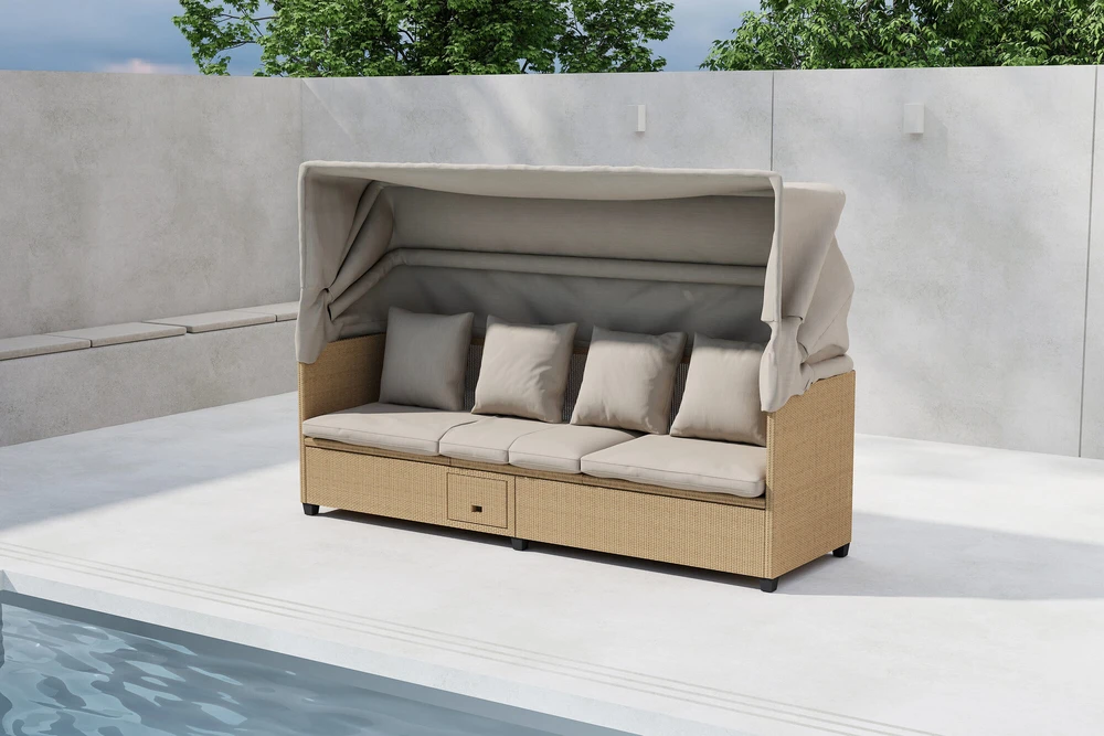 Venture Design Gultas Nopy 195x56x30 cm Smėlio spalvos Pintas