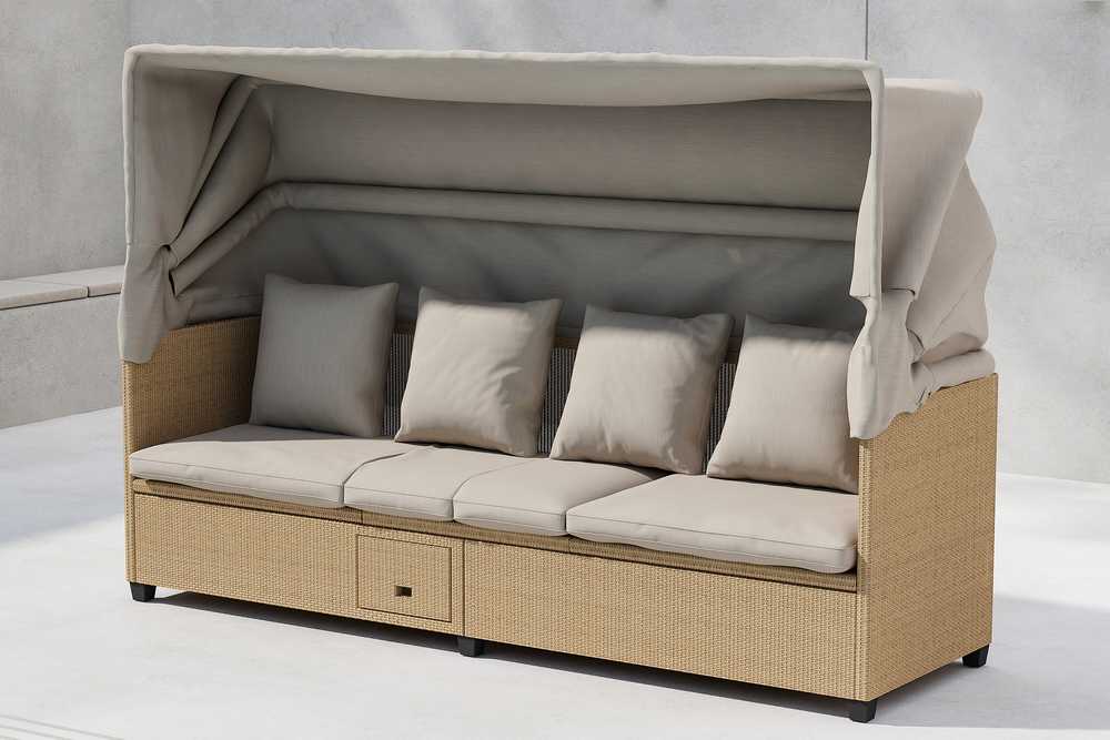 Venture Design Gultas Nopy 195x56x30 cm Smėlio spalvos Pintas