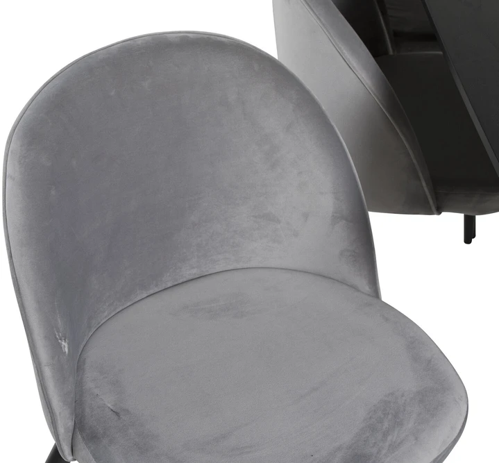 Venture Design Ištraukiamas stalas, auksinis, 180x85 cm, juodas + Veltinio valgomasis kėdė, šviesiai pilka, 76.5x50 cm, juoda